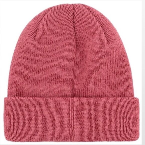 Adidas Beanie Hat Womens OS Knit Folded Cuff Pink Logo - Picture 8 of 16